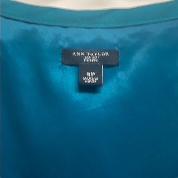 Ann Taylor Teal Sateen dress. - Picture 2 of 4